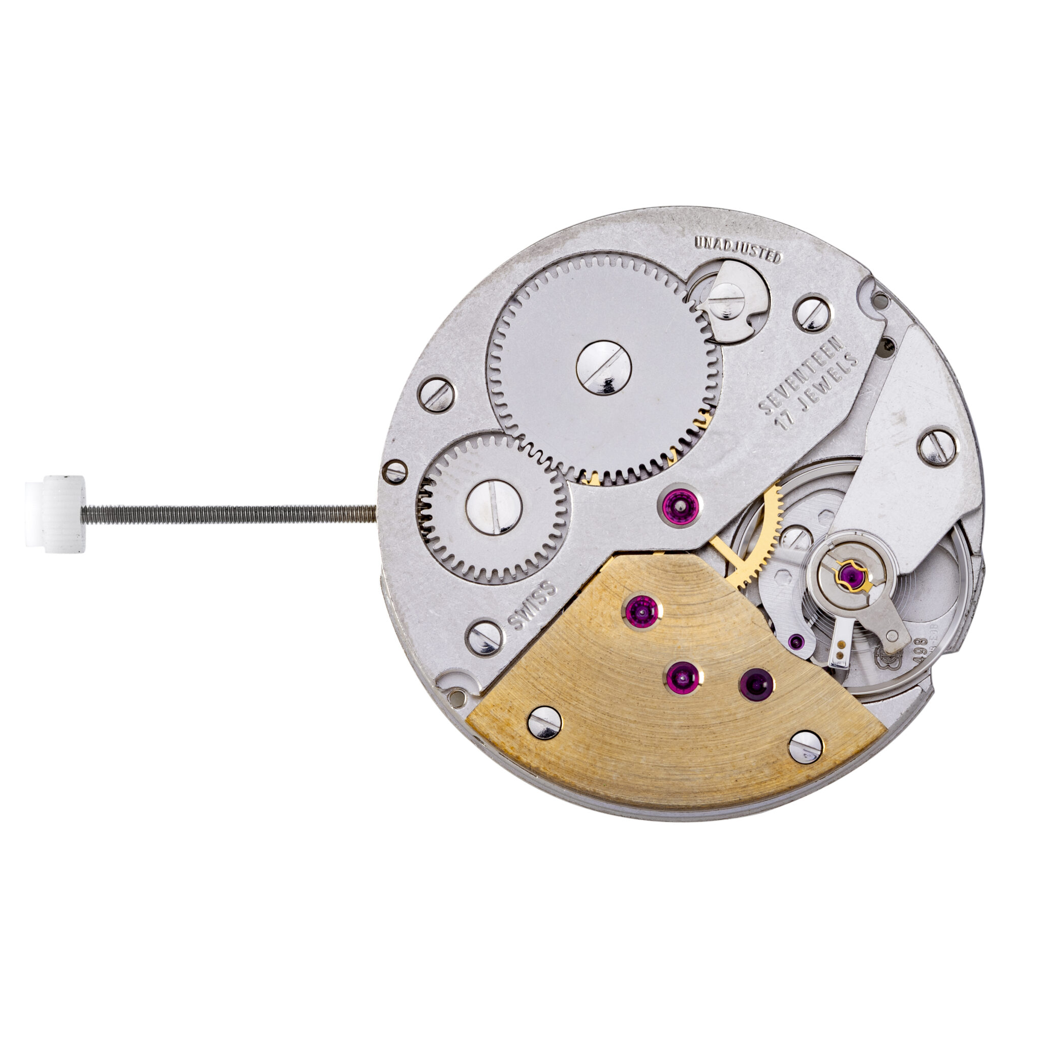 (Uhrmacherei) David Werner: Räderwerksbrücke und Aufzugswelle für ein ETA 6498